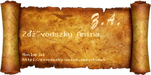 Závodszky Anina névjegykártya